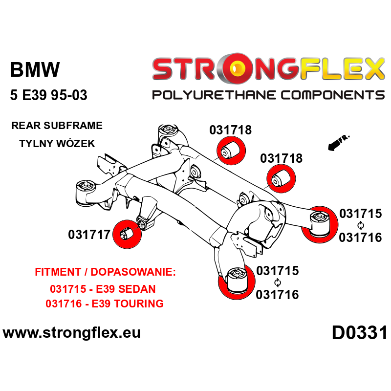 036234A: Full suspension bush kit E39 Touring SPORT