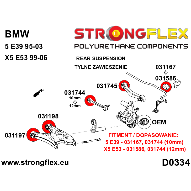 036234A: Full suspension bush kit E39 Touring SPORT