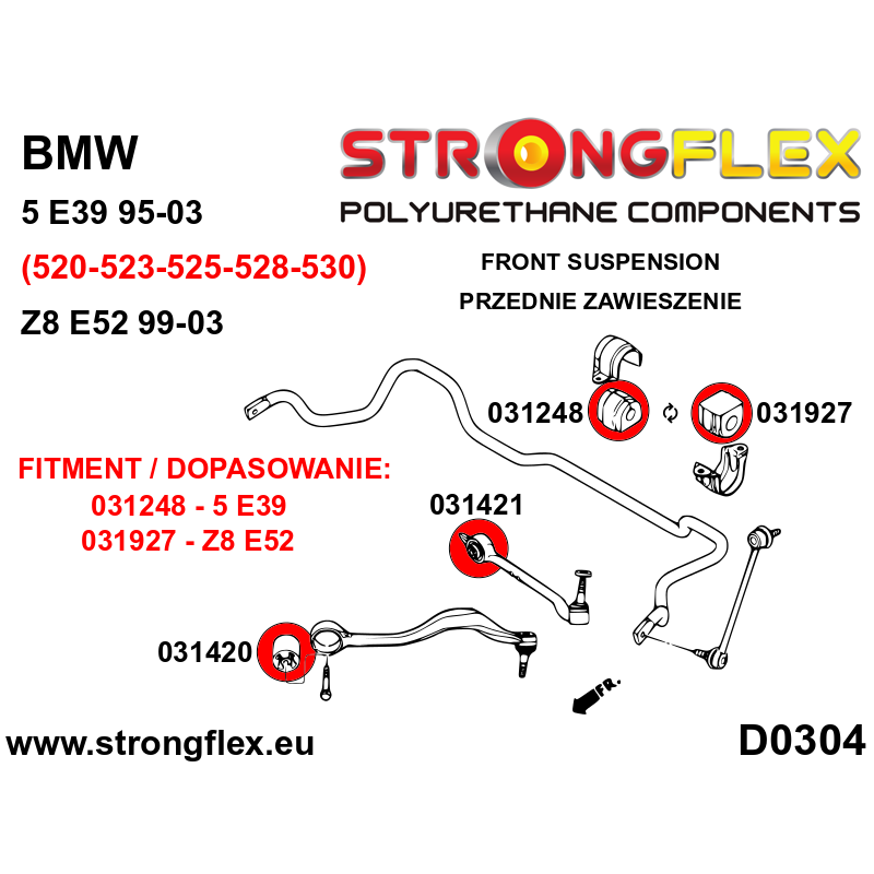 036233A: Full suspension bush kit E39 Sedan SPORT