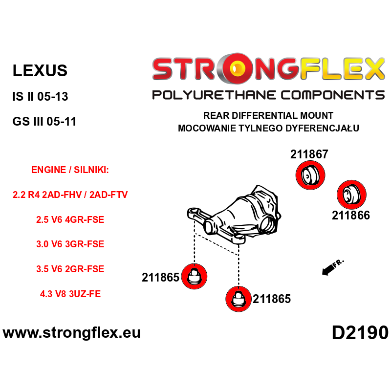 211865B: Rear diff mount - front bush