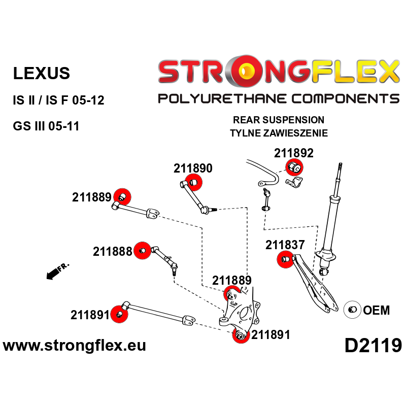 211837B: Rear track control arm Inner bush