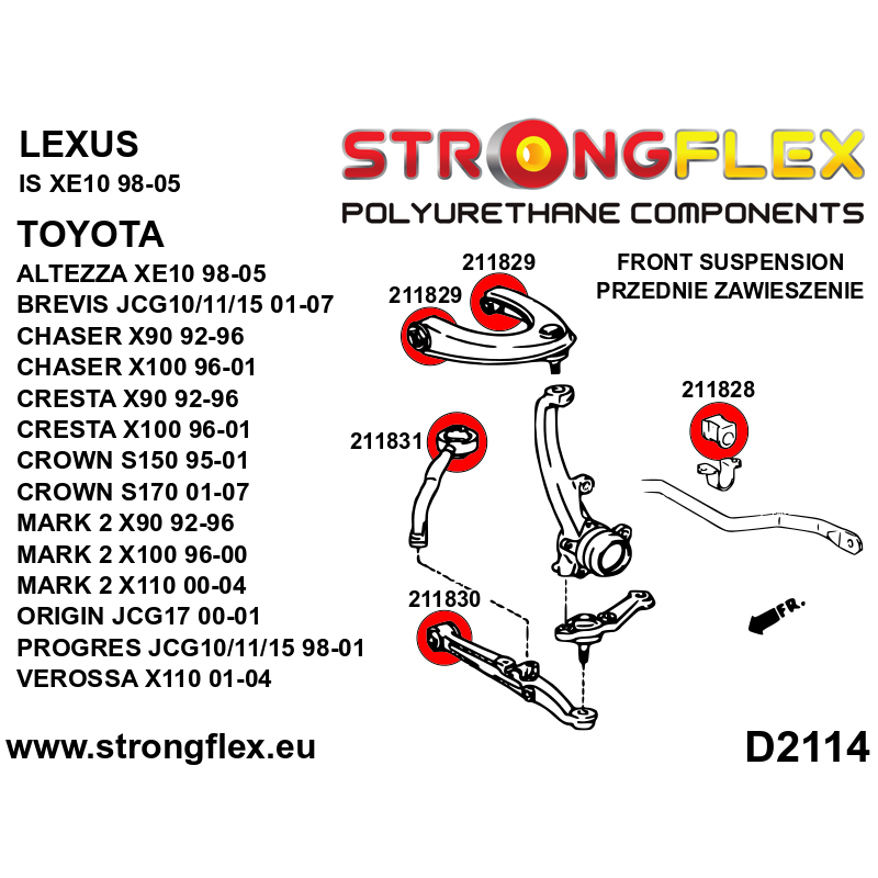 211831A: Front lower radius arm to chassis bush SPORT