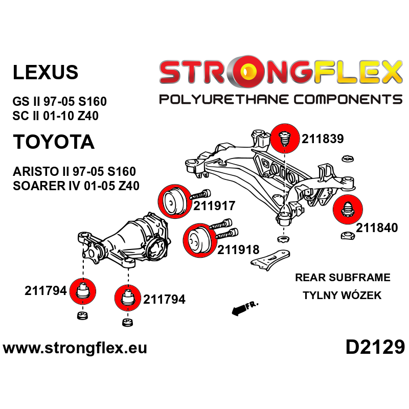 211794A: Rear diff mount - front bush SPORT