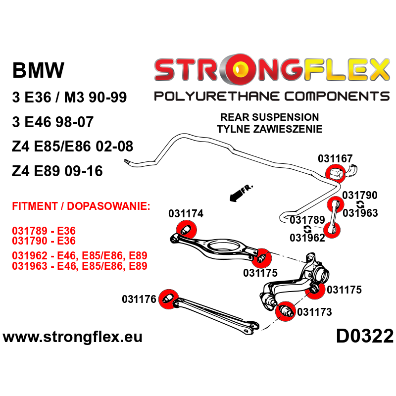 031790A: Rear anti roll bar link to arm bush SPORT