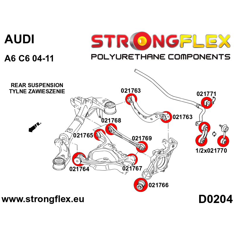 021764A: Rear lower arm front bush SPORT