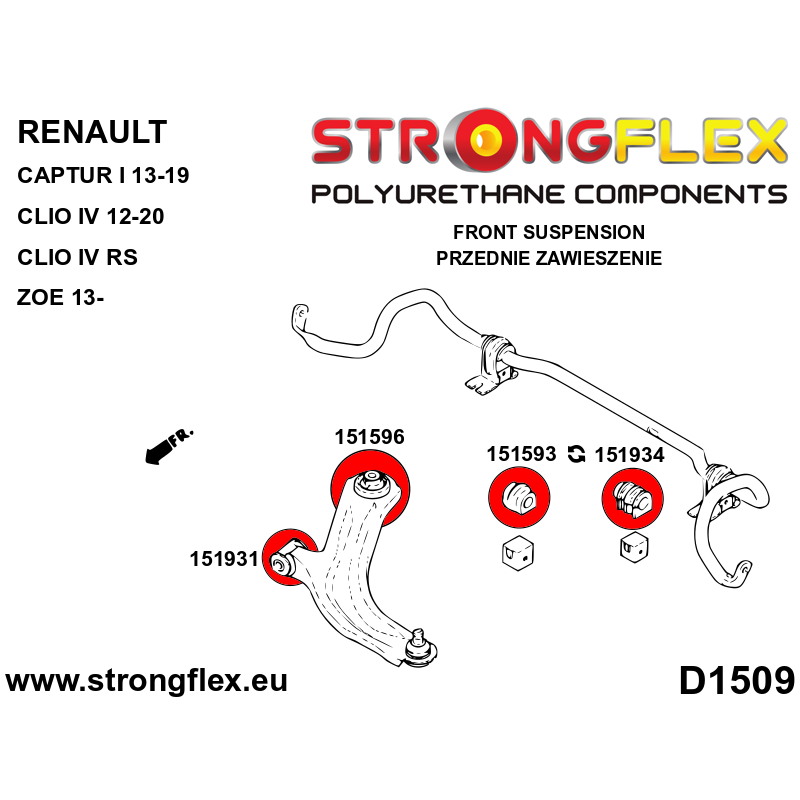 151596A: Front wishbone rear bush SPORT