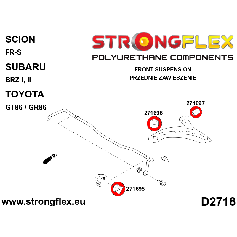 276192B: Front suspension bush kit