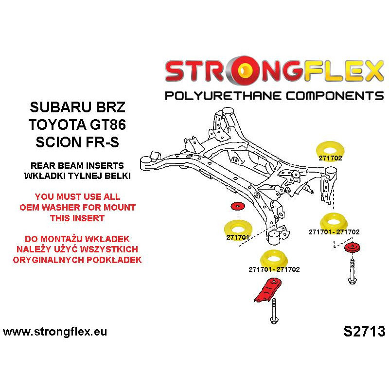 276182A: Rear subframe inserts mount kit SPORT
