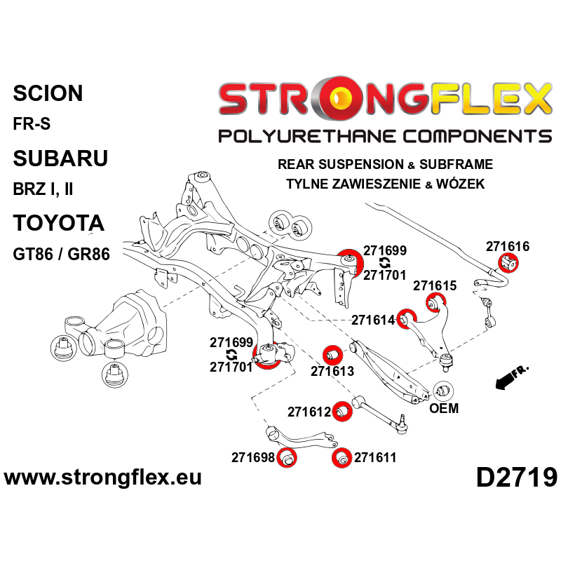 271614A: Rear upper arm front bush SPORT
