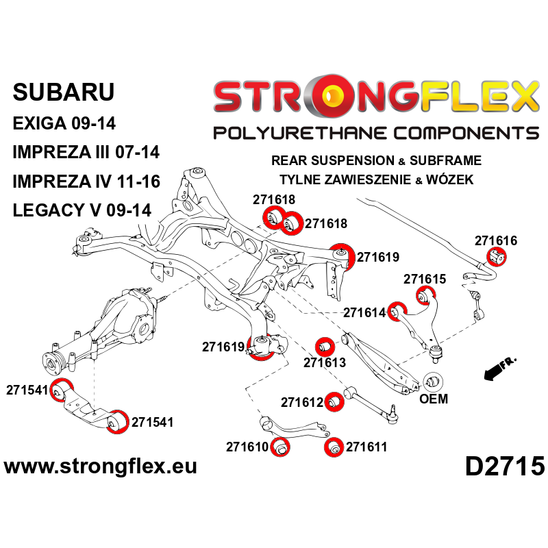 271613A: Rear lower track control inner bush SPORT