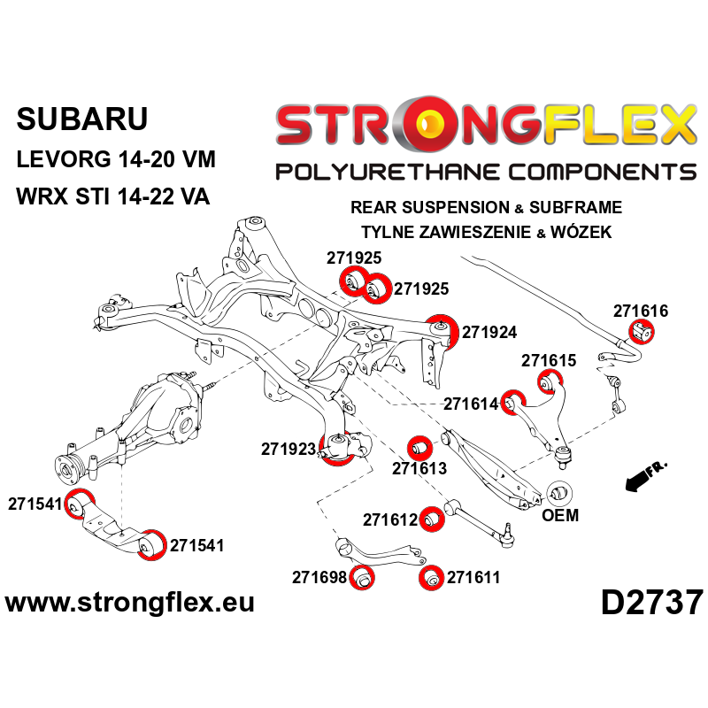 271613A: Rear lower track control inner bush SPORT