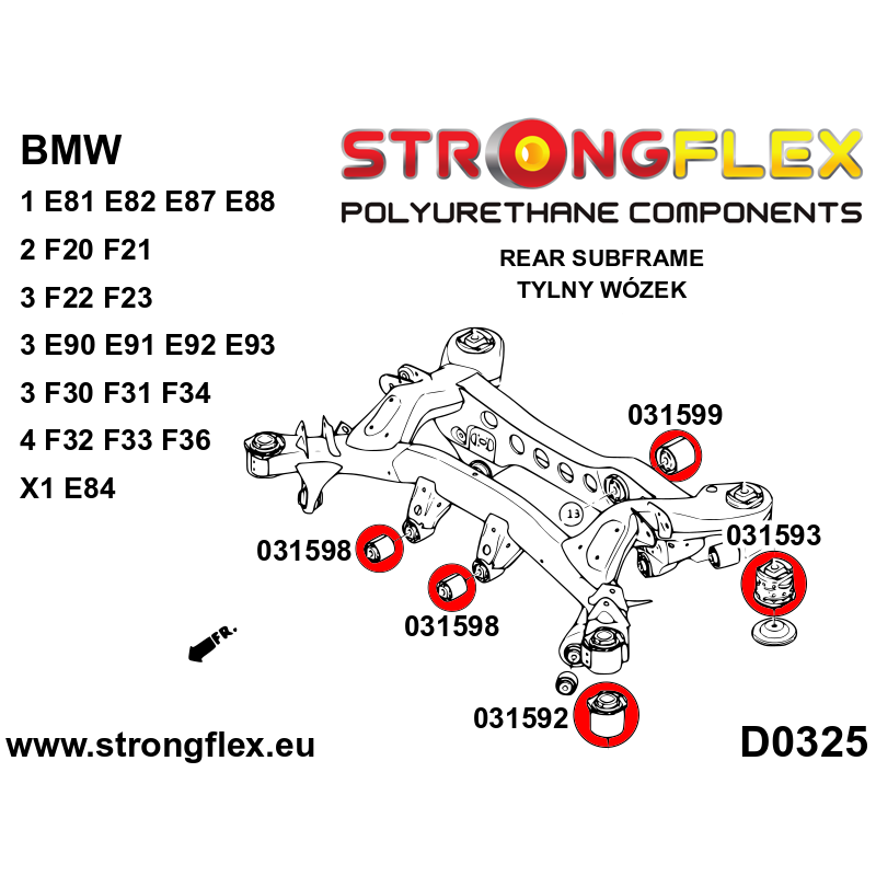 031598A: Rear diff front mounting bush SPORT