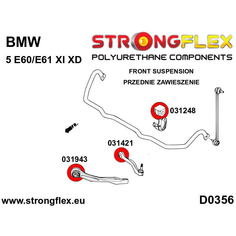 031421A: Front inner track control arm bush SPORT