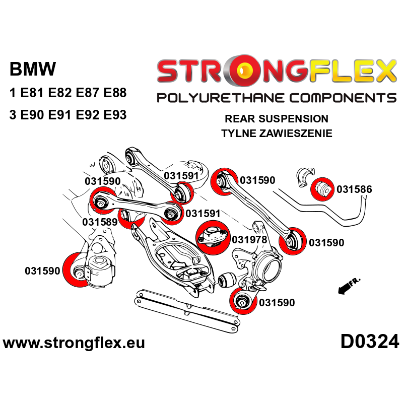 031590A: Rear upper control arm to chassis bush SPORT