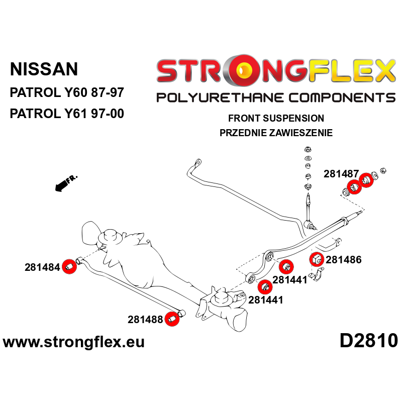 286131A: Front suspension bush kit SPORT