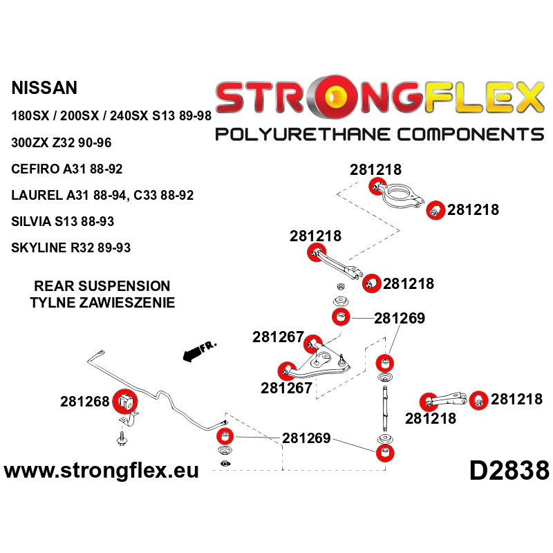 286084A: Full suspension bush kit SPORT