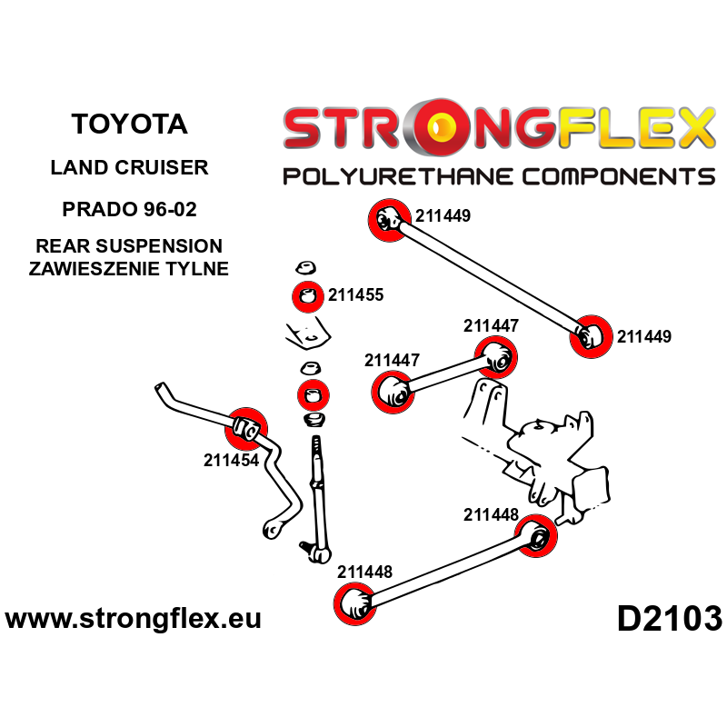216125A: Full suspension bush kit SPORT