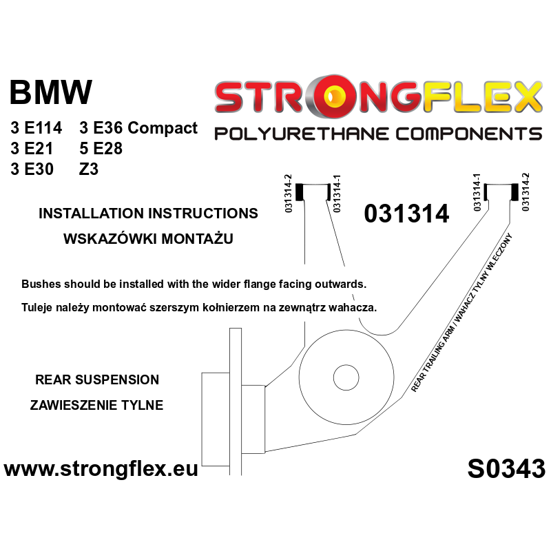036110A: Full suspension bush kit SPORT