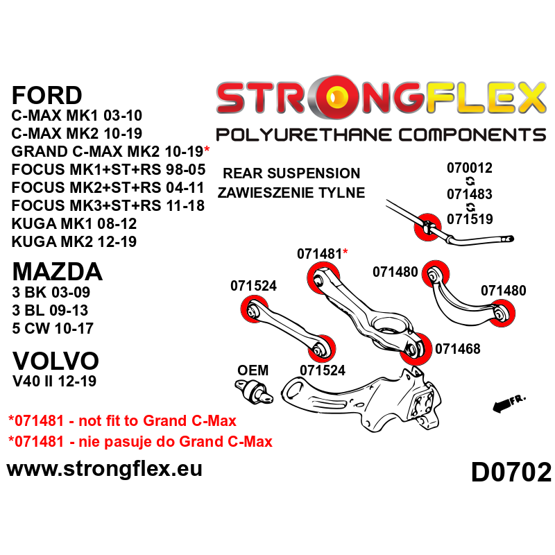 071468B: Rear outer lower arm bush