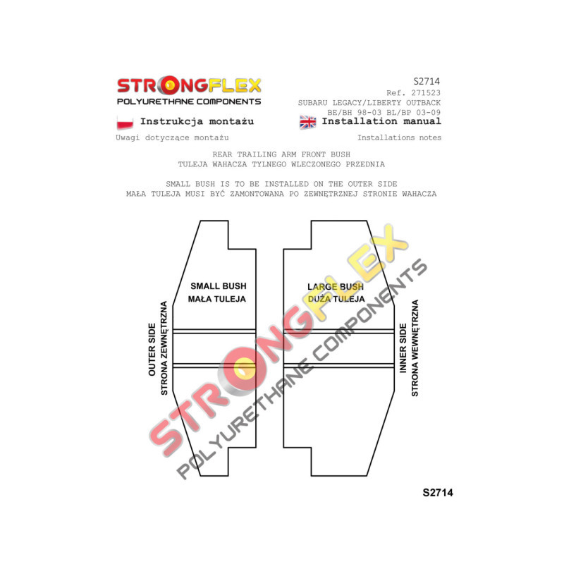 271523A: Rear trailing arm front bush SPORT