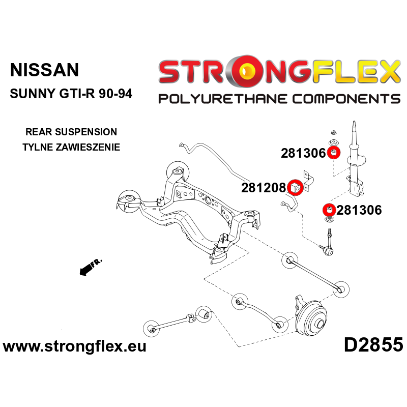 281306A: Anti roll bar link bush SPORT