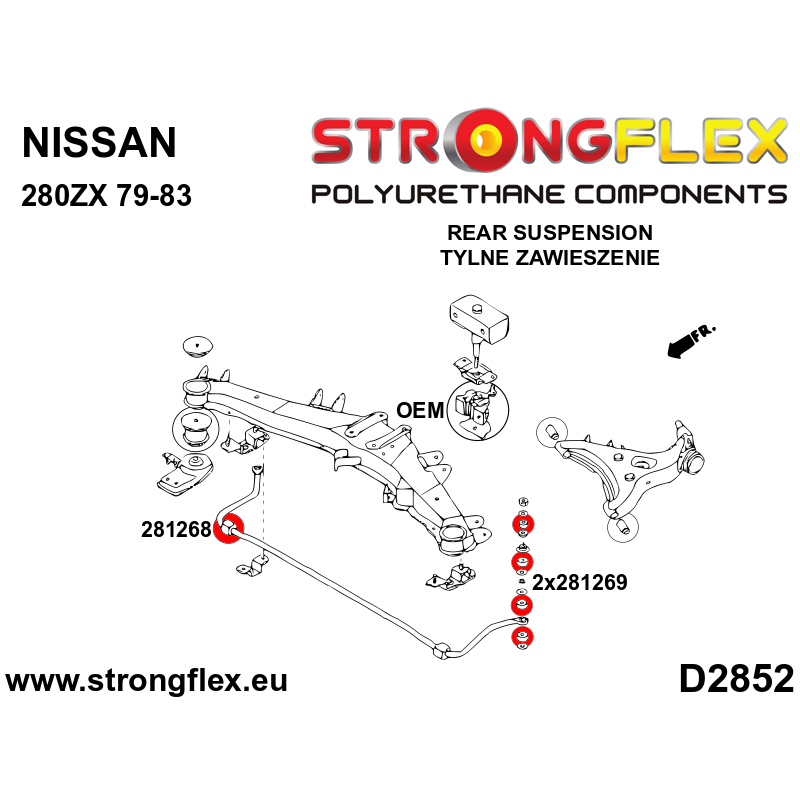 281269B: Rear anti roll bar link bush