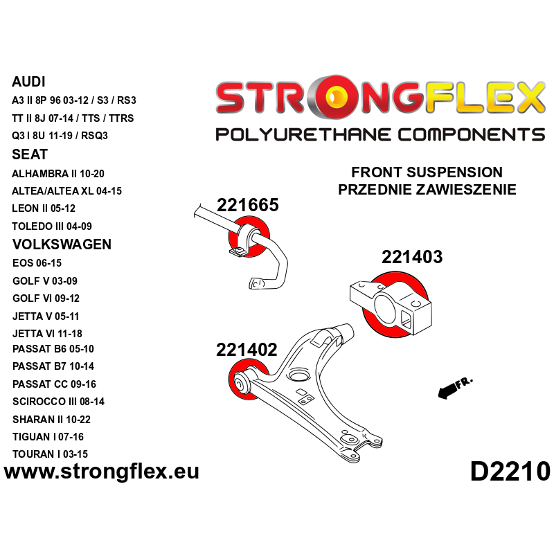 221403B: Front wishbone rear bush