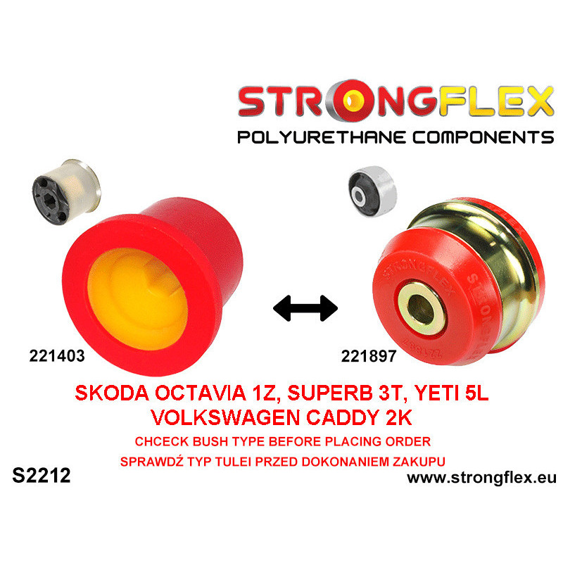 221403A: Front wishbone rear bush SPORT