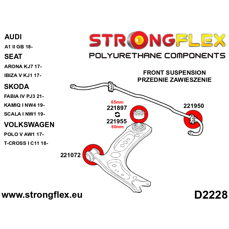 221072B: Front wishbone - front bush 30mm
