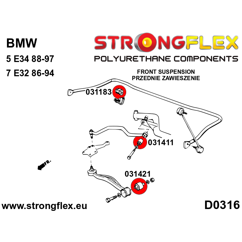 031411B: Front wishbone bush - rear