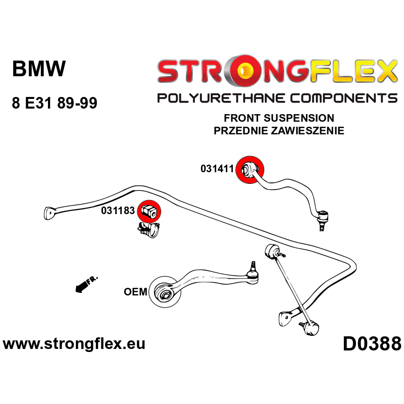 031411A: Front wishbone bush - rear SPORT
