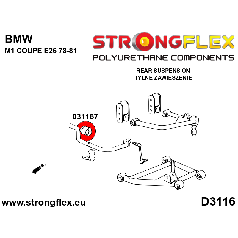 031167A: Anti roll bar bush front / rear SPORT