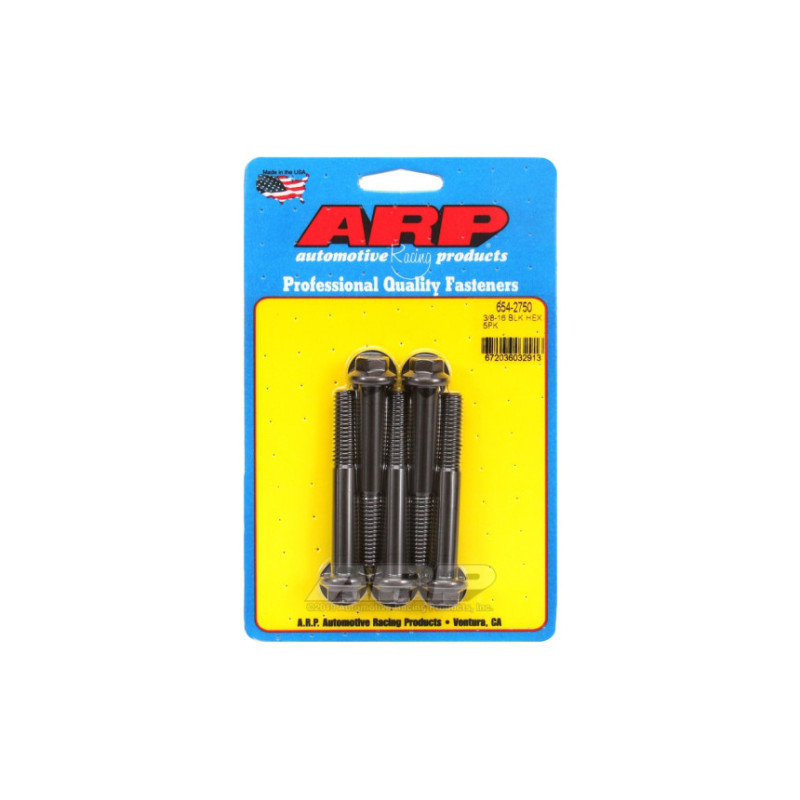 Boulonnerie universelle ARP tête STD 3/8-16 - Black Oxyde Hex x5