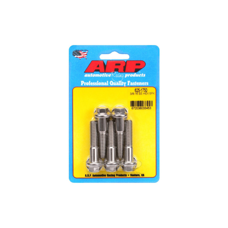 Boulonnerie universelle ARP tête STD 3/8-16 - Inox Hex x5