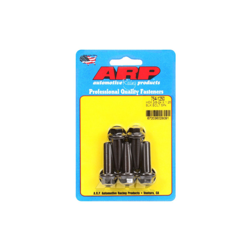 Boulonnerie universelle ARP tête STD 3/8-24 - Black Oxyde Hex x5