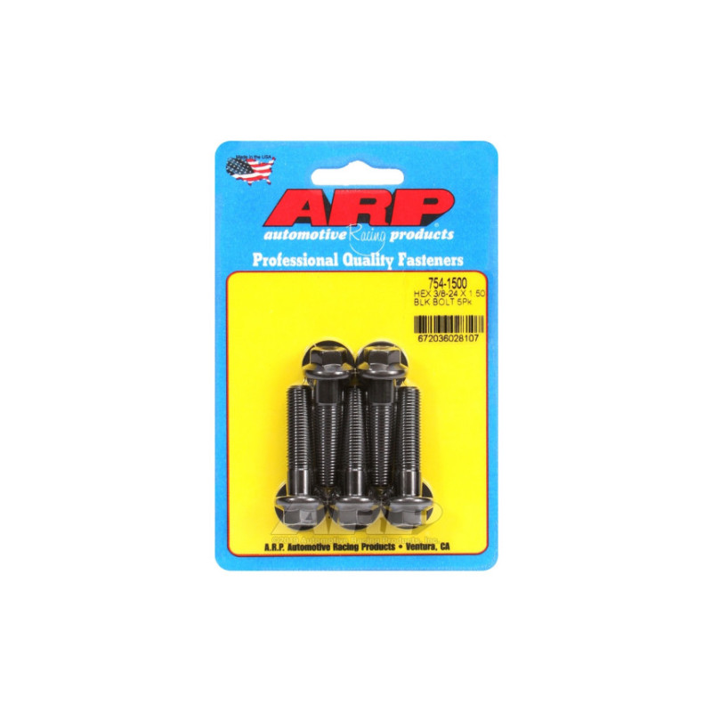 Boulonnerie universelle ARP tête STD 3/8-24 - Black Oxyde Hex x5