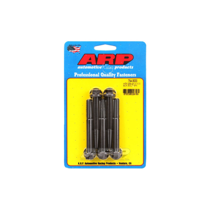 Boulonnerie universelle ARP tête STD 3/8-24 - Black Oxyde Hex x5