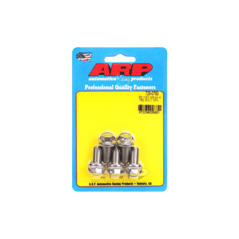 Boulonnerie universelle ARP tête STD 3/8-24 - Inox Hex x5