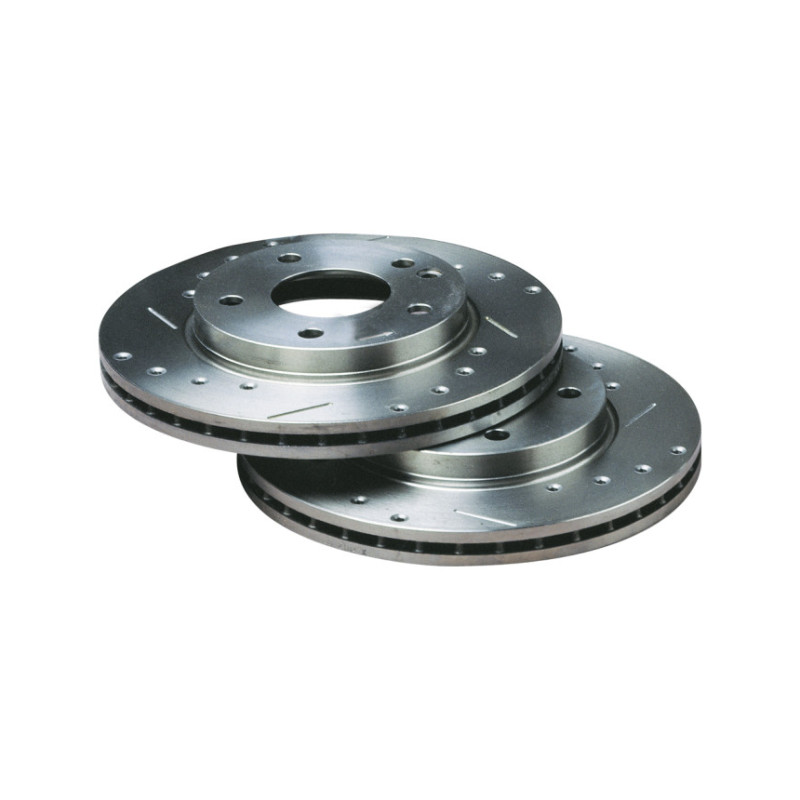 Disques de frein Bratex Groupe A Percés rainurés Mitsubishi Colt 92-95 Avant 236x18mm