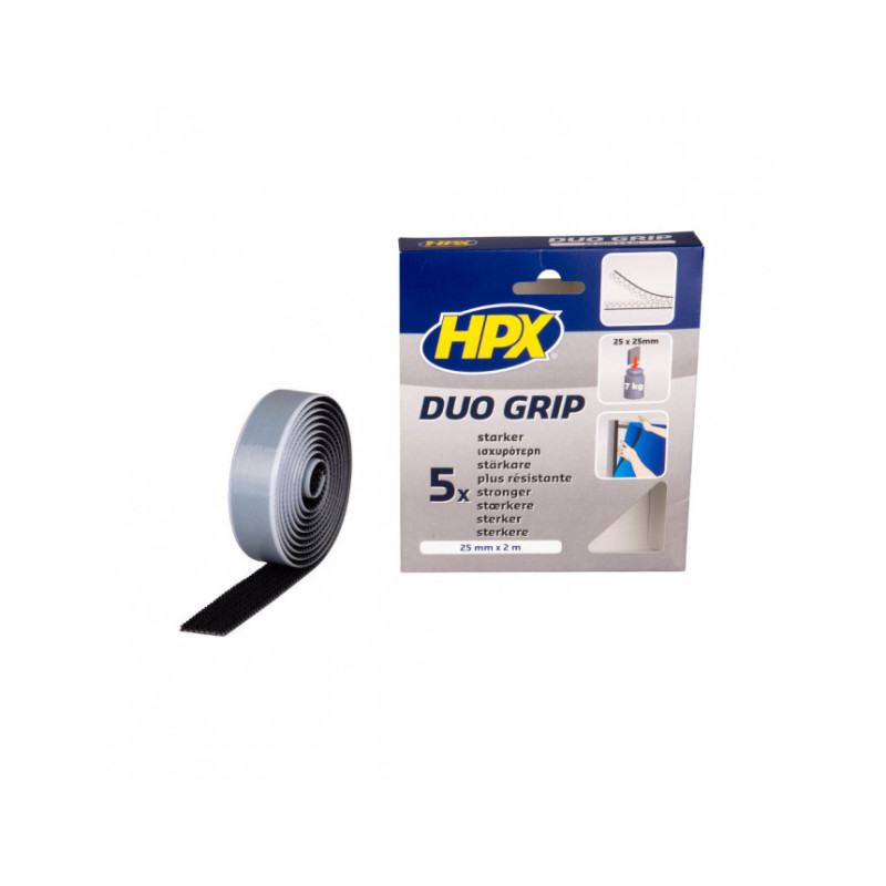 Fixation Duo Grip noir HPX 25mm x 2m