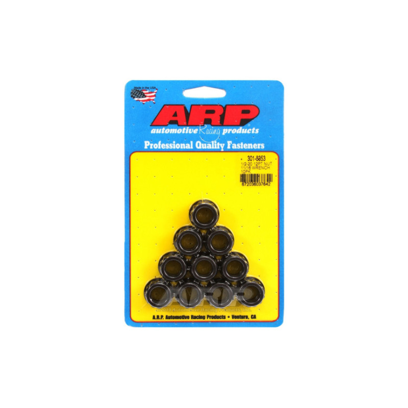 Pack écrous ARP (10) 1/2-20 - Black Oxyde 12 pts