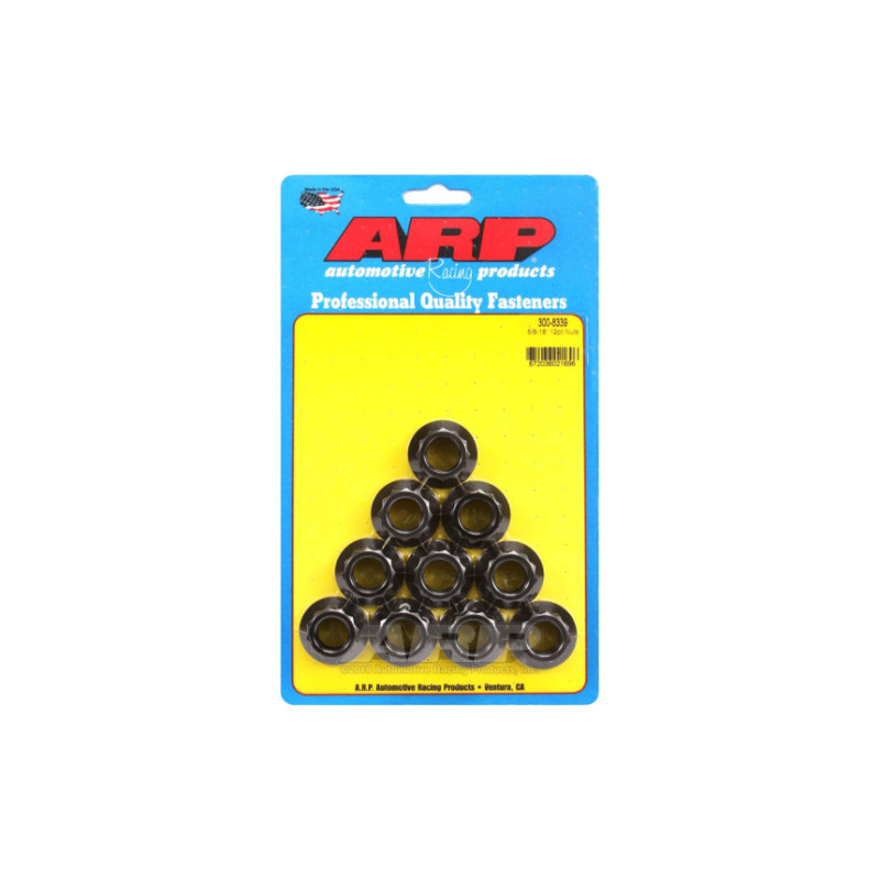 Pack écrous ARP (10) 5/8-18 - Black Oxyde 12 pts