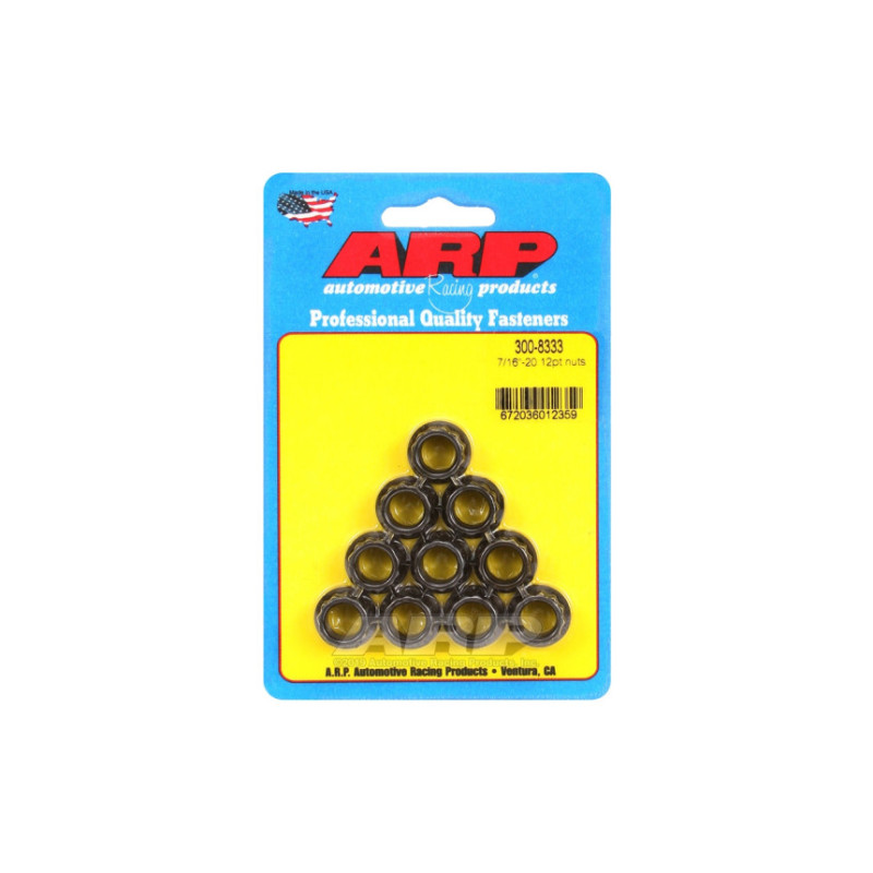 Pack écrous ARP (10) 7/16-20 - Black Oxyde 12 pts