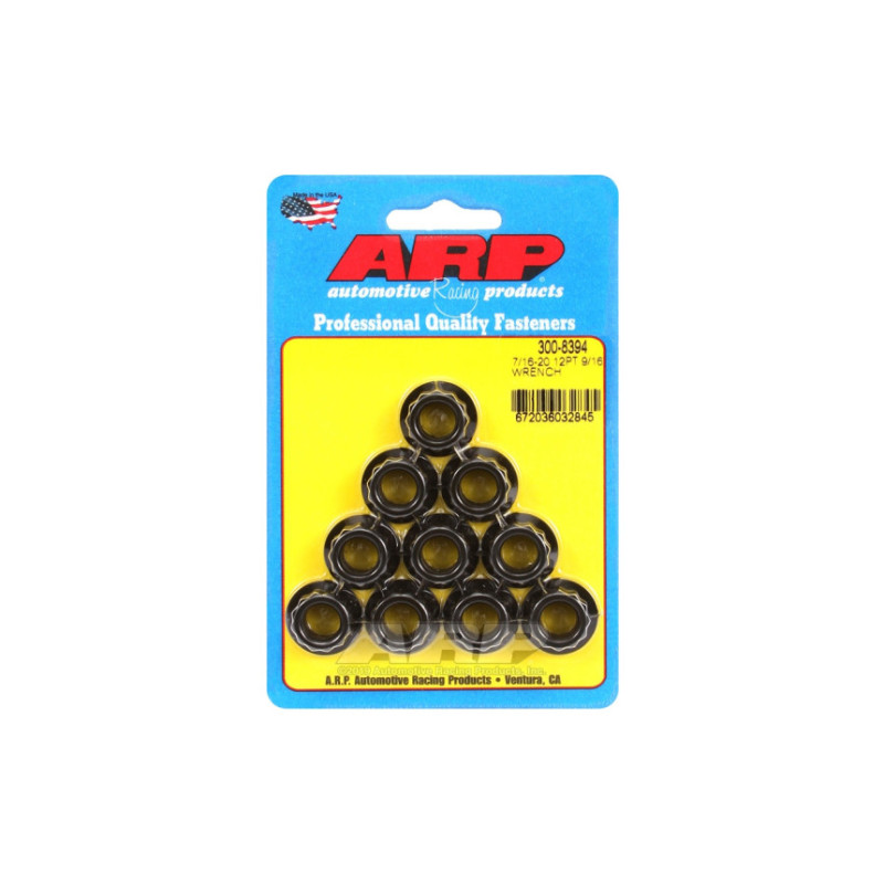Pack écrous ARP (10) 7/16-20 - Black Oxyde 12 pts
