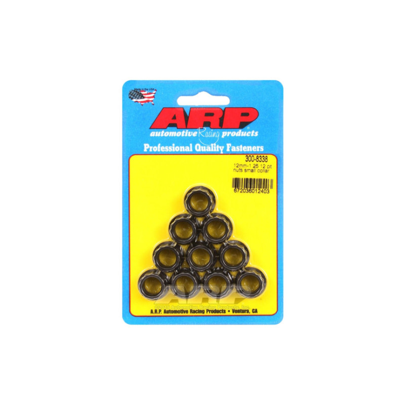 Pack écrous ARP (10) M12 x 1.25 - Black Oxyde 12 pts