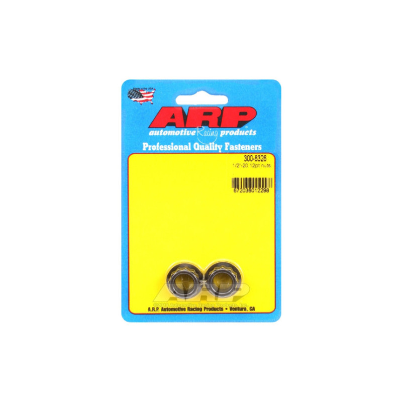 Pack écrous ARP (2) 1/2-20 - Black Oxyde 12 pts