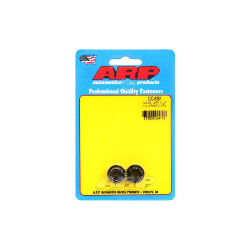 Pack écrous ARP (2) 3/8-24 - Black Oxyde 12 pts