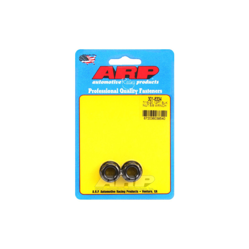 Pack écrous ARP (2) 7/16-20 - Black Oxyde 12 pts