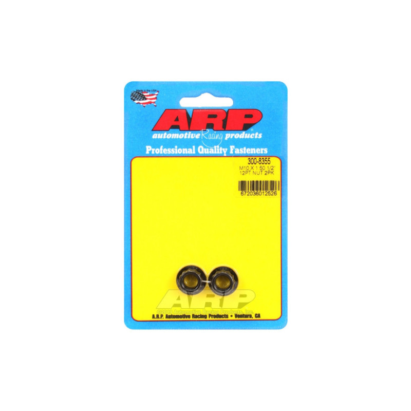 Pack écrous ARP (2) M11 x 1.25 - Black Oxyde 12 pts