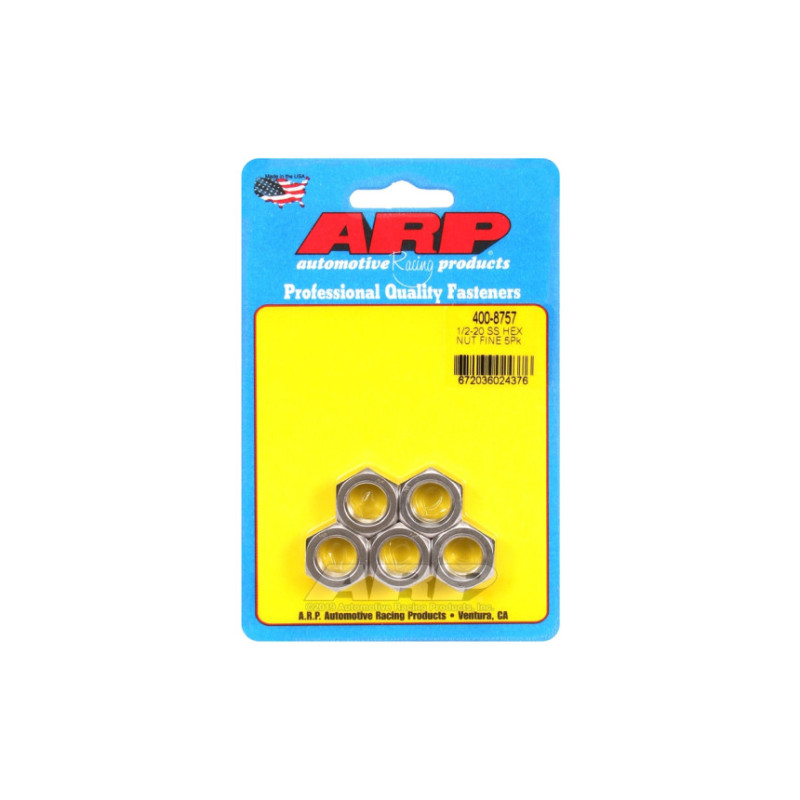 Pack écrous ARP (5) 1/2-20 - Inox Hex